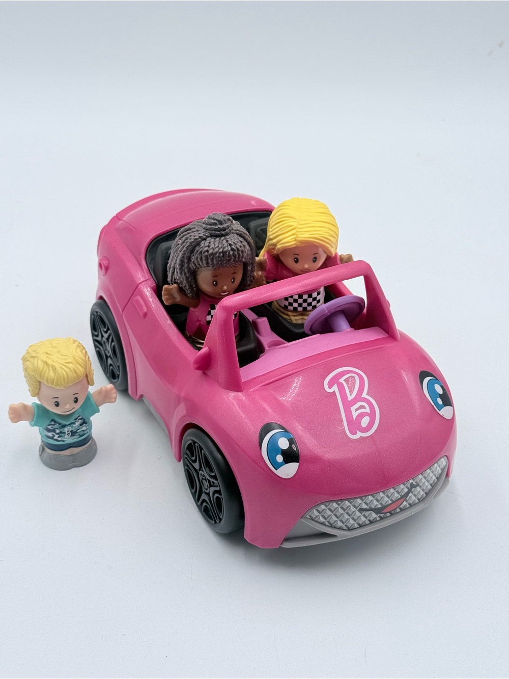 Fisher-Price Little People Barbie Convertible Toy Car with Music Sounds 3 People